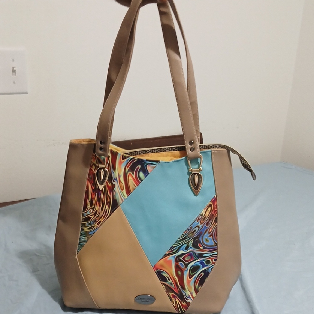 Chic Multicolor Patchwork Tote Bag - image 1